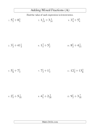 Adding Mixed Fractions Hard Version A Fractions Worksheet Fractions Worksheets Mixed Fractions Adding Fractions
