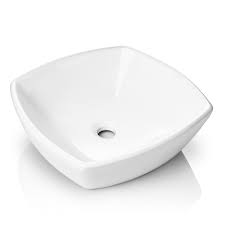 A slender round or oval mirror is ideal for a pedestal sink or single cabinet vanity, while a complete mirrored bathroom cabinet offers more viewing space and works well for larger bathrooms. Miligore 16 X 16 Flared Square White Ceramic Vessel Sink Modern Above Counter Bathroom Vanity Bowl Walmart Com Walmart Com