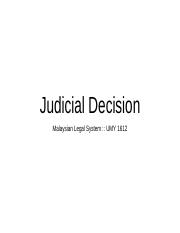 Judicial review is a part of uk constitutional law that enables people to challenge the exercise of power, often by a public body.a person who feels that an exercise of power is unlawful may apply to the administrative court (a division of the high court) for a court to decide whether a decision followed the law. Tutor 4 Mls Docx Tutorial 4 1 Explain The Doctrine Of Judicial Precedent And Its Application In Malaysia In Deciding A Case The Court Did Not Simply Course Hero