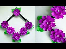 Paper craft flower wall hanging. Diy Paper Flower Wall Hanging Simple And Beautiful Wall Hanging Wall Decoration By Kovaicraft 43 Yo Hanging Flower Wall Diy Paper Flower Wall Paper Flowers