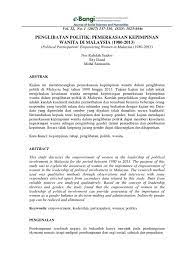 Hak asasi manusia dan penglibatan wanita dalam politik di malaysia. Penglibatan Wanita Dalam Politik