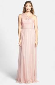Amsale Lace Chiffon One Shoulder Gown Nordstrom Lace Bridesmaid Dresses One Shoulder Bridesmaid Dresses Womens Bridesmaid Dresses