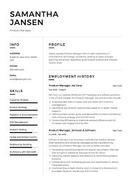 It is a written summary of your academic qualifications, skill sets and previous work experience which you submit while applying for a job. Product Manager Resume Sample Template Example Cv Formal Design Resume Template Examples Student Resume Template Job Resume Examples