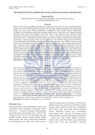 Mari bermain sambil belajar bersama baba, lili dan tata yuk! Pdf Metakognitif Pada Proses Belajar Anak Dalam Kajian Neurosains