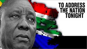 President cyril ramaphosa will address the nation at 8pm tonight after a special cabinet meeting. Pwluzqlauoz7am
