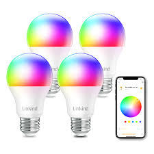 Smart Wifi Rgbw Light Bulb Multicolor No Hub Required 4 Pack Linkind Smart Home Security System Professional Led Lights