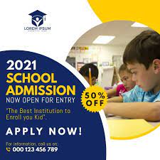 School Admission Social Media Post Template In 2021 School Admissions School Posters Admissions Poster