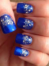 Dallas Cowboys Nail Art Bling On Bling With Silver Ombre Glitter And Rhinestones Cowboys Blue Blue And Silver Nails Silver Nails Dallas Cowboys Nail Designs