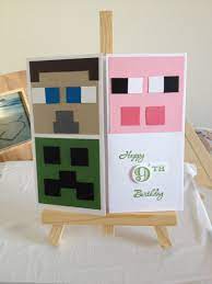 Today though i am sharing two of my tried and tested punch art cards for young boys. Minecraft Birthday Card Minecraft Cards Minecraft Birthday Card Birthday Card Craft