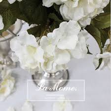 5头绣球花点纹白色 高档外贸 仿真花绢花批发 样板房会所欧式 place card holders place cards cards