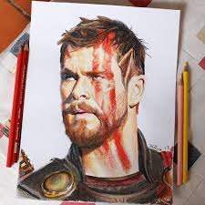 I M Not A Big Fan Of Thor S Movies But The Ragnarok S Trailer Looks Pretty Good Sketch Draw Thor Ragnarok Chr Marvel Drawings Marvel Art Avengers Drawings