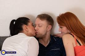 The time he finally had a threesome with hot MILFs Rose and Lily was when  he came like never before - Mature.nl