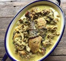 Ayam Kampung Salai Masak Lemak Cili Padi Bersama Kulat Sisir Dimakan Dengan Nasi Panas Bahan Food Pork Chicken
