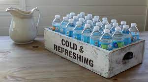 How not to store water. Bottled Drinks Rustic Pantry Storage Crate Or Serving Station Knick Of Time