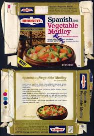 Birds Eye Frozen Squash Discontinued Birds Eye International Recipes Spanish Vegetable Medley Box 1970 S Food Printables Miniature Food Retro Recipes
