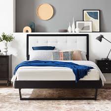 Best bed for back pain sufferers →. Willow Wood Platform Bed With Angular Frame Contemporary Modern Furniture Modway