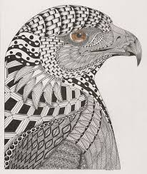 Schattige dieren kleurplaat dieren moeilijk. Adri 025 Eagle Zentangle Kunst Zentangle Mandala