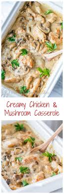 Creamy Chicken And Mushroom Casserole Aka Chicken Gloria Perfect For Parties Natashaskitchen Recipes Cooking Food