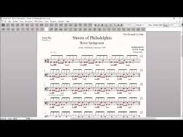 Just as black and whispering as the rain. Bruce Springsteen Streets Of Philadelphia Drum Score Drum Sheet Drum Note Drum Transcription Score De Tambour Partiti Drums Sheet Drums Drum Notes