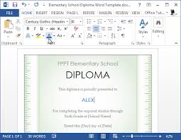 + de 300 modèles de diplôme vierge à personnaliser en ligne ! Ecole Elementaire Gratuite Diplome Modele Pour Word