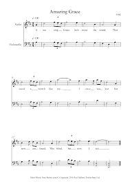 Amazing grace melody for violin. Amazing Grace Sheet Music For Violin Cello Duet 8notes Com