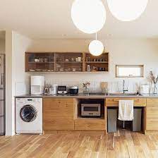 キッチン miele ミーレ洗濯機 ホワイト家電 リノベーション などのインテリア実例 2020 02 21 11 09 58 roomclip ルームクリップ 壁付けキッチン キッチン 食器棚 キッチン