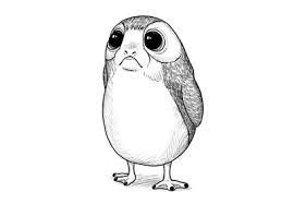 How To Draw A Porg From Star Wars By Monika Zagrobelna Do You Like The Little Porgs Fr Star Wars Drawings Star Wars Art Drawings Star Wars Art Drawings Sketch