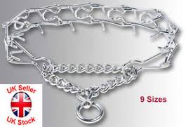 Details About Metal Chrome Prong Collar Pinch Choke Chain Stops Pulling Dog Training 9 Sizes