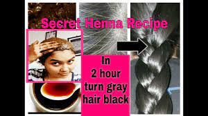 Mix all the ingredients in mehndi. In 2 Hour Turn Gray White Hair Brown Black 100 Natural Secret Henna Recipe Youtube