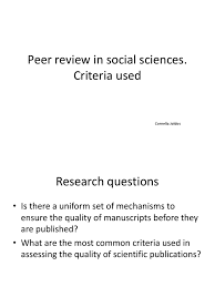Peer Review in Social Sciences