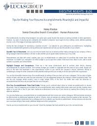 resume accomplishments meaningful