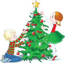 Clipart Image Of Children Decorating A Christmas Tree Christmas Tree Clipart Christmas Tree Images Christmas Tree