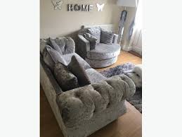 A crushed velvet sofa takes centre stage and transforms your other furnishings into accent pieces. Cuddle Chair And 3 Seater Sofa Off 58