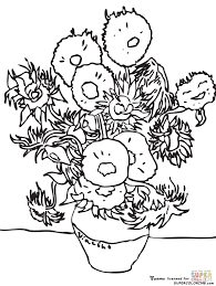Sunflowers By Vincent Van Gogh Van Gogh Coloring Van Gogh Tattoo Vincent Van Gogh Art