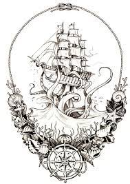 Illustrations Sang Noir Tatouage Epaule Tatouage Bateau Tatouage Pirate