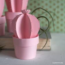 Learn how to make cute origami boxes. 3d Potted Paper Cactus Lia Griffith