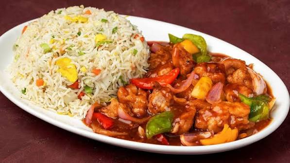 Chicken Shashlik With Rice