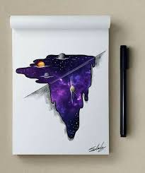 Melting Galaxy Drawing Galaxy Drawings Galaxy Art Watercolor Art
