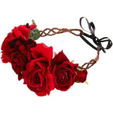 Rock N Rose Beatrice Oversized Floral Crown Head Band 64 Liked On Polyvore Hair Accessories Red Floral Accessories Hair Red Floral Crown