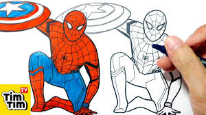 Start by drawing a big circle for the spider body. How To Draw Spiderman Civil War Easy Step By Step For Kids Art Colors Youtube