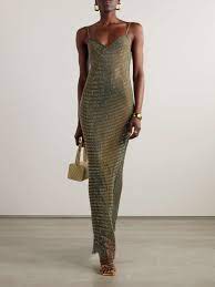 SELF-PORTRAIT Crystal-embellished fishnet gown | NET-A-PORTER