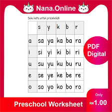 Worksheet bahasa indonesia for kindergarten | printable worksheets and activities for teachers, parents, tutors and homeschool families. 009 Pdf Belajar Suku Kata Prasekolah Tadika Learn Suku Kata Malay Word Reading Kindergarten Belajar Bahasa Melayu Shopee Malaysia