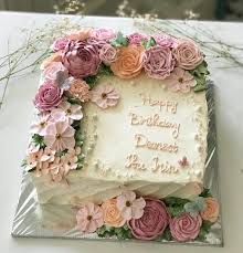 Butter Icing Birthday Cake Designs For Mother Pin By Alicia Mrs M On Sienna S First Birthday In 2020 Birthday Cake With Flowers Wedding Sheet Cakes Birthday Sheet Cakes