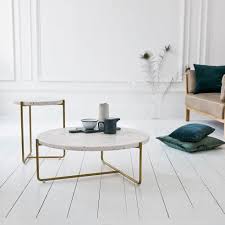 anatole 80 metal and terrazzo coffee table confetti coffee table coffee table wood tikamoon