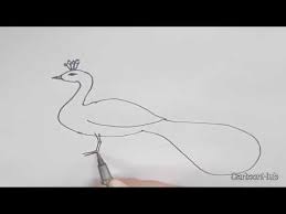 How To Draw A Peacock In Easy Steps For Children Kids Beginners Step By Step Youtube Youtube Art Drawing Lessons Drawings