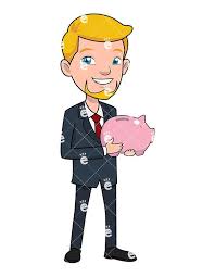 A Smiling Businessman Holding A Piggy Bank In 2020 Man Clipart Pink Piggy Bank Piggy Bank