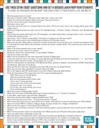 Aug 18, 2021 · these are some fun trivia questions for kids. Printable Extra Credit Questions For Your Final Exams Weareteachers