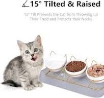 Amazon.com: Trosetry Cat Bowls Set of 3, Ceramic Raised Cat ...
