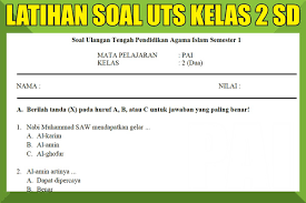 Soal tik kelas 2 sd semester 2 kurikulum 2013. Kumpulan Soal Latihan Uts Pts Kelas 2 Sd Mi Semester 1 2