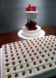 Cake For The Bride And Groom And Cake For The Guests Perfecto Wedding Sheet Cakes Sheet Cake Designs Wedding Cake Alternatives